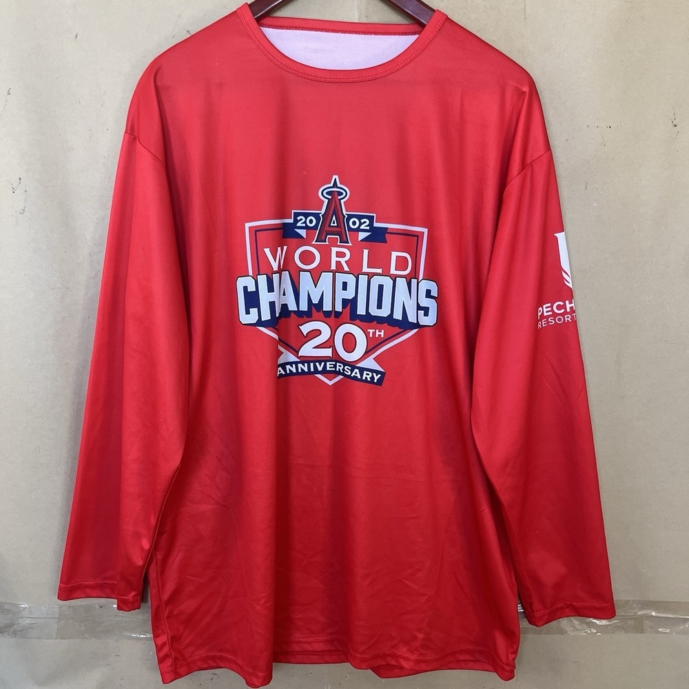 Vintage Anaheim Angels 2002 World Series Champions Long Sleeve Shirt Adult XL